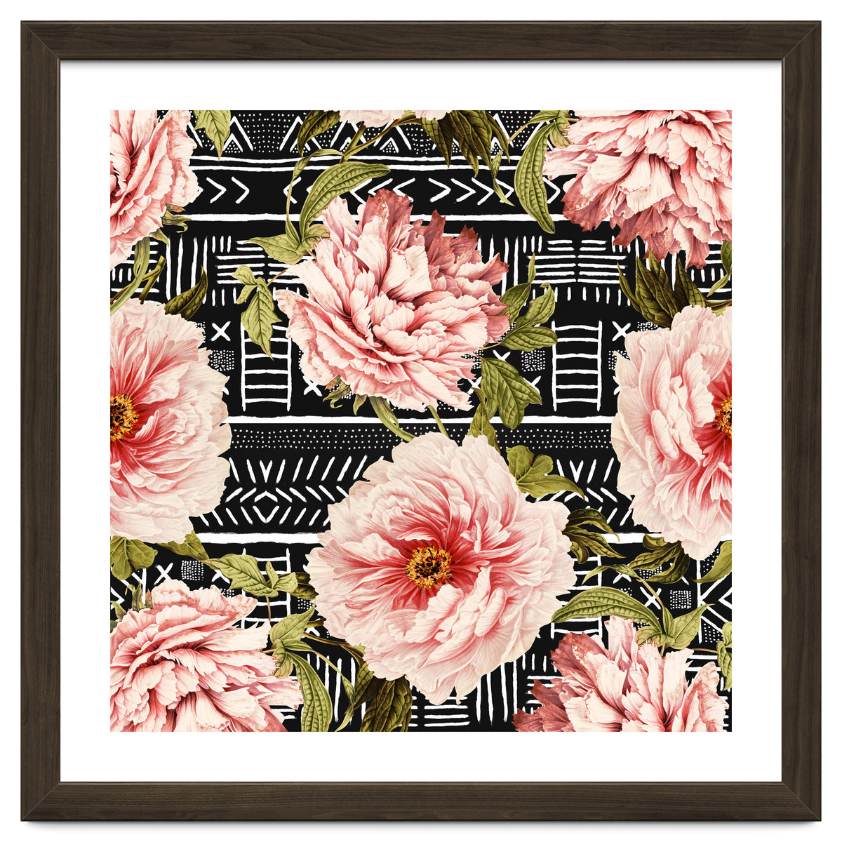 Flowering pink on drawn lines