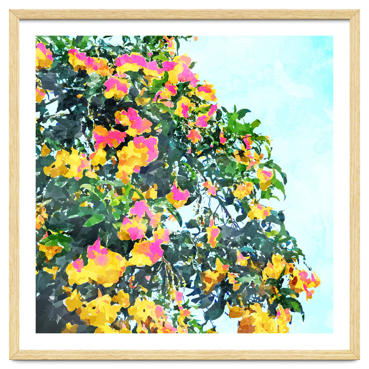 Summer Bougainvillea Watercolor Painting