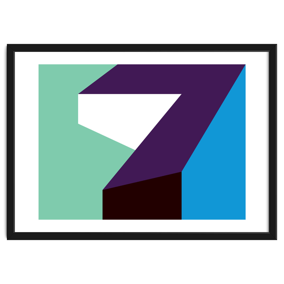 Geometric Shapes No. 60 - purple, mint & purple