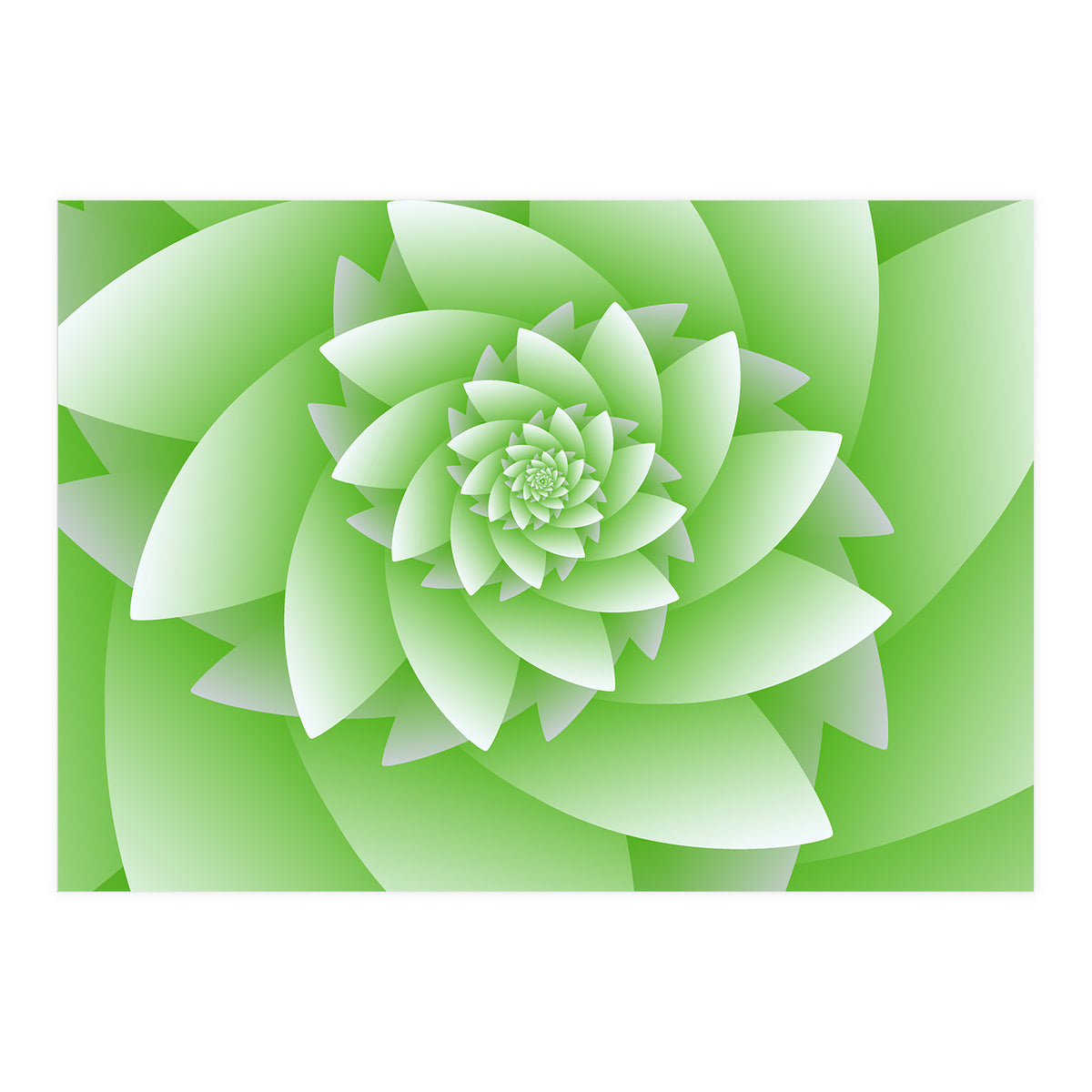Abstract Green Floral Optical Illusions Art (Print Only)
