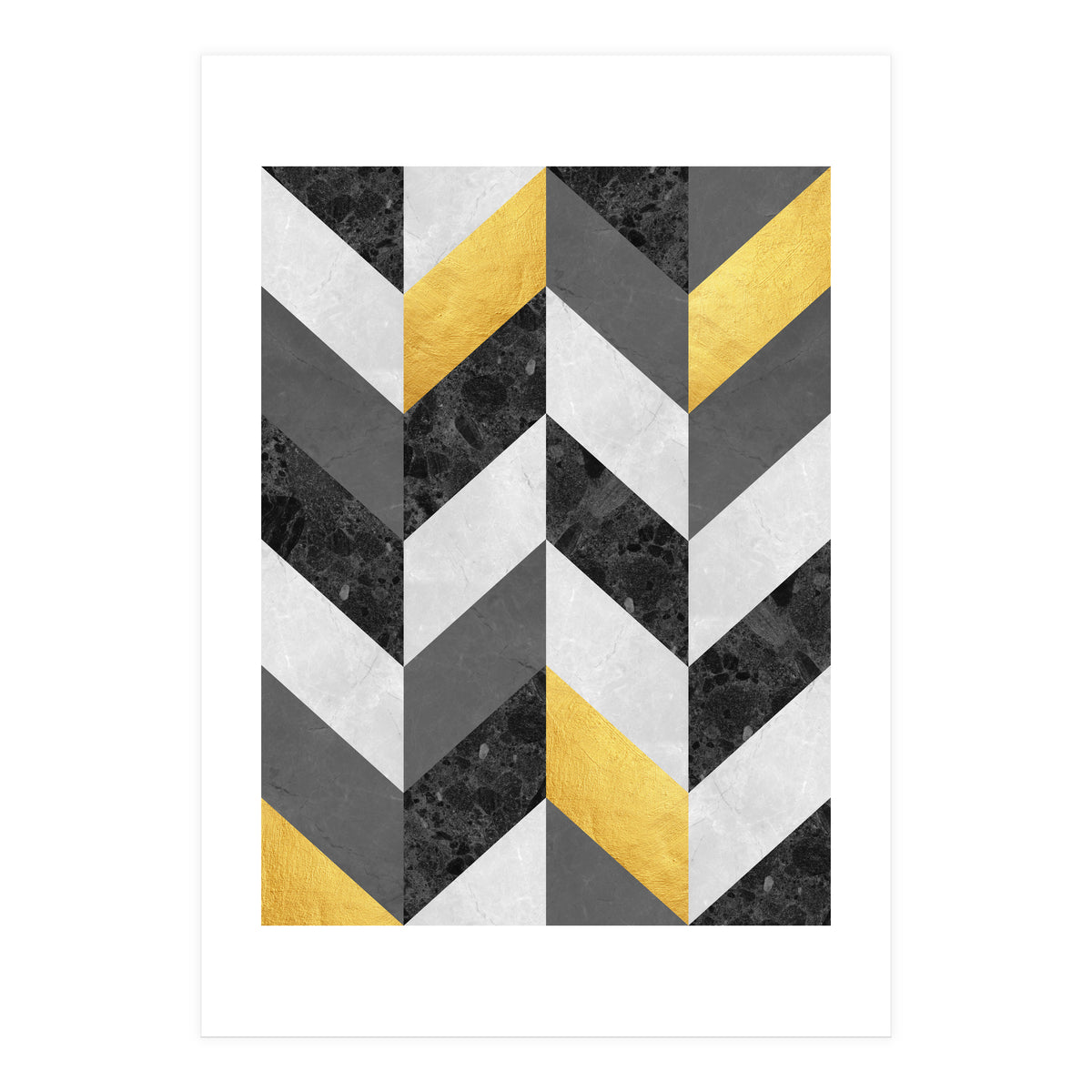 Chevron gold and marble (Print Only)