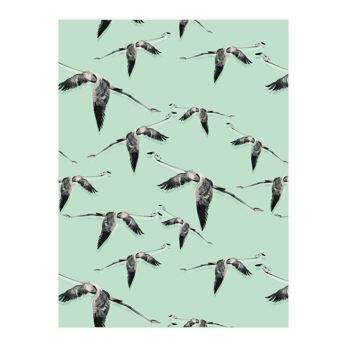 Flight of flamingos (Print Only)