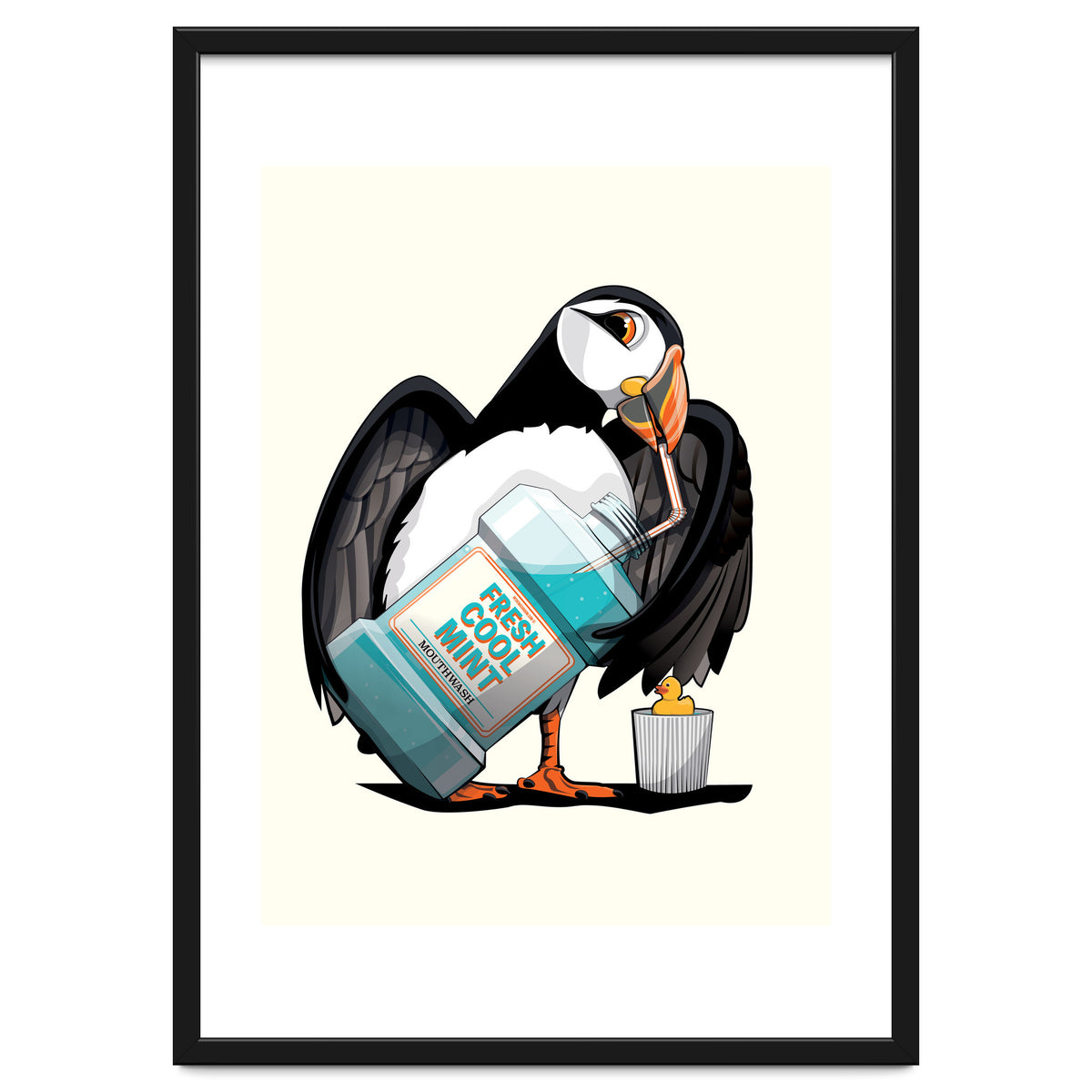 Puffin using Mouthwash