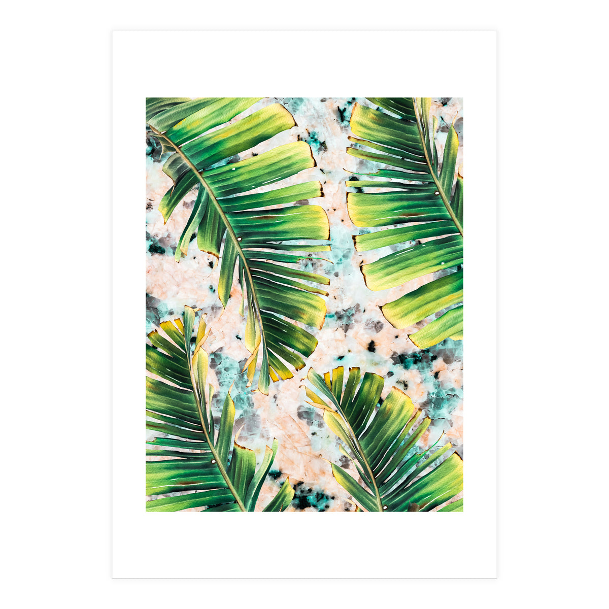 Palm leaf on marble 02 (Print Only)