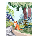 Fox in The Garden | Animals Wildlife Botanical Nature Painting | Boho Colorful Jungle Illustration (Print Only) thumbnail