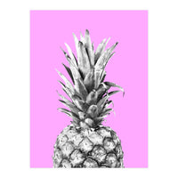 Black and White Pineapple Pink Background (Print Only)