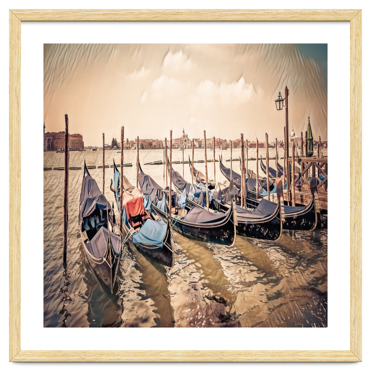 Several Gondolas boats, Colorful Italy