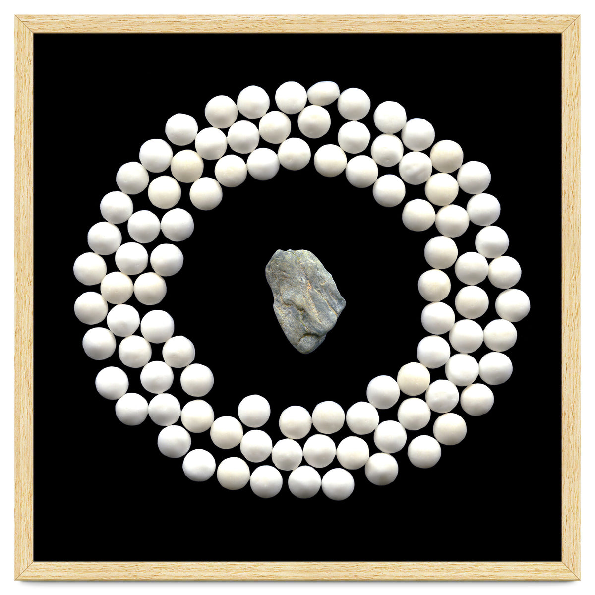 White pearls and stone