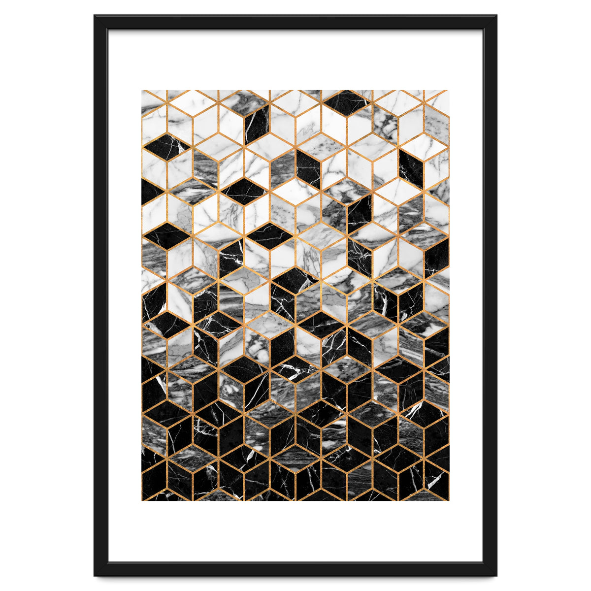 Marble Cubes - Black and White
