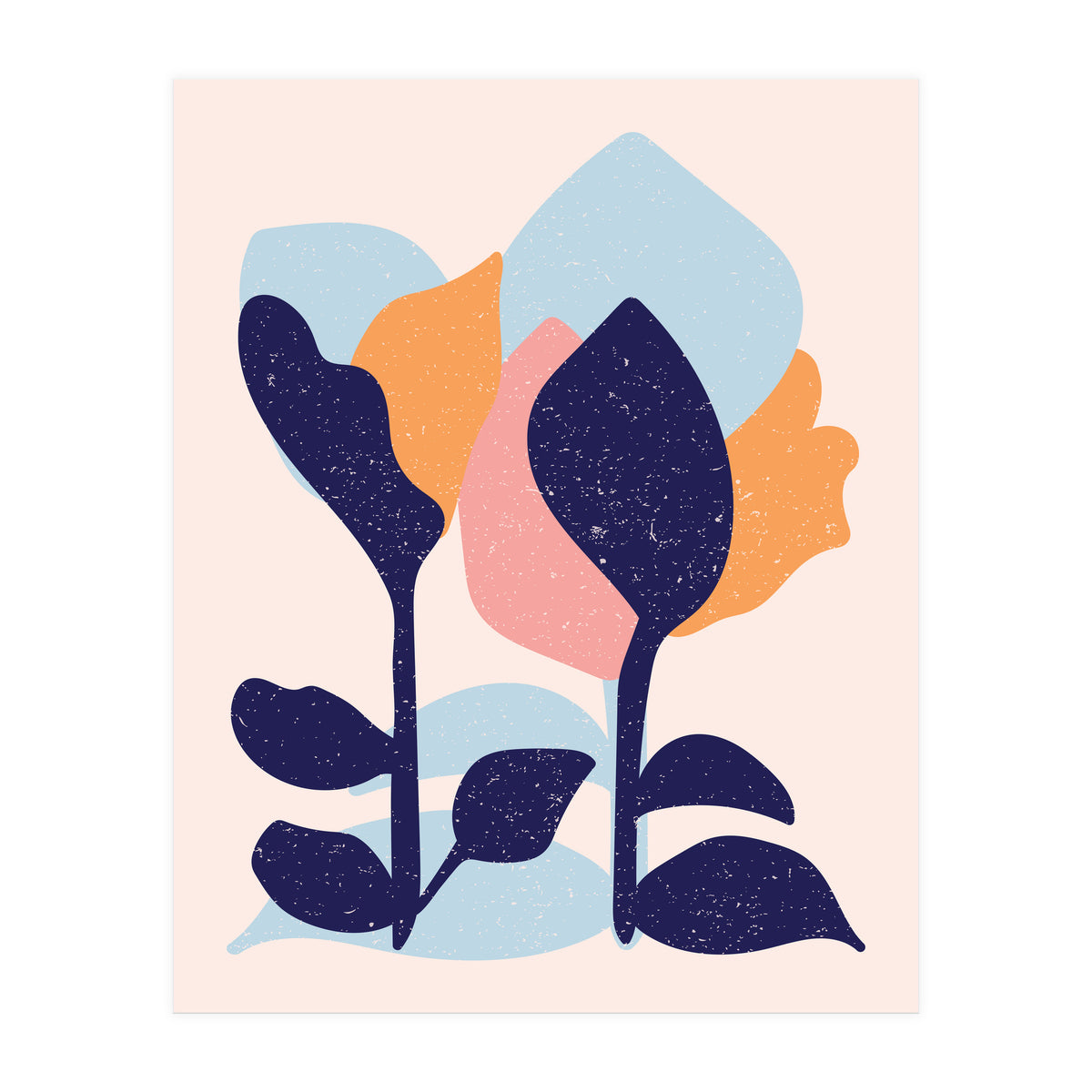 Spring Snow Abstract Art (Print Only)