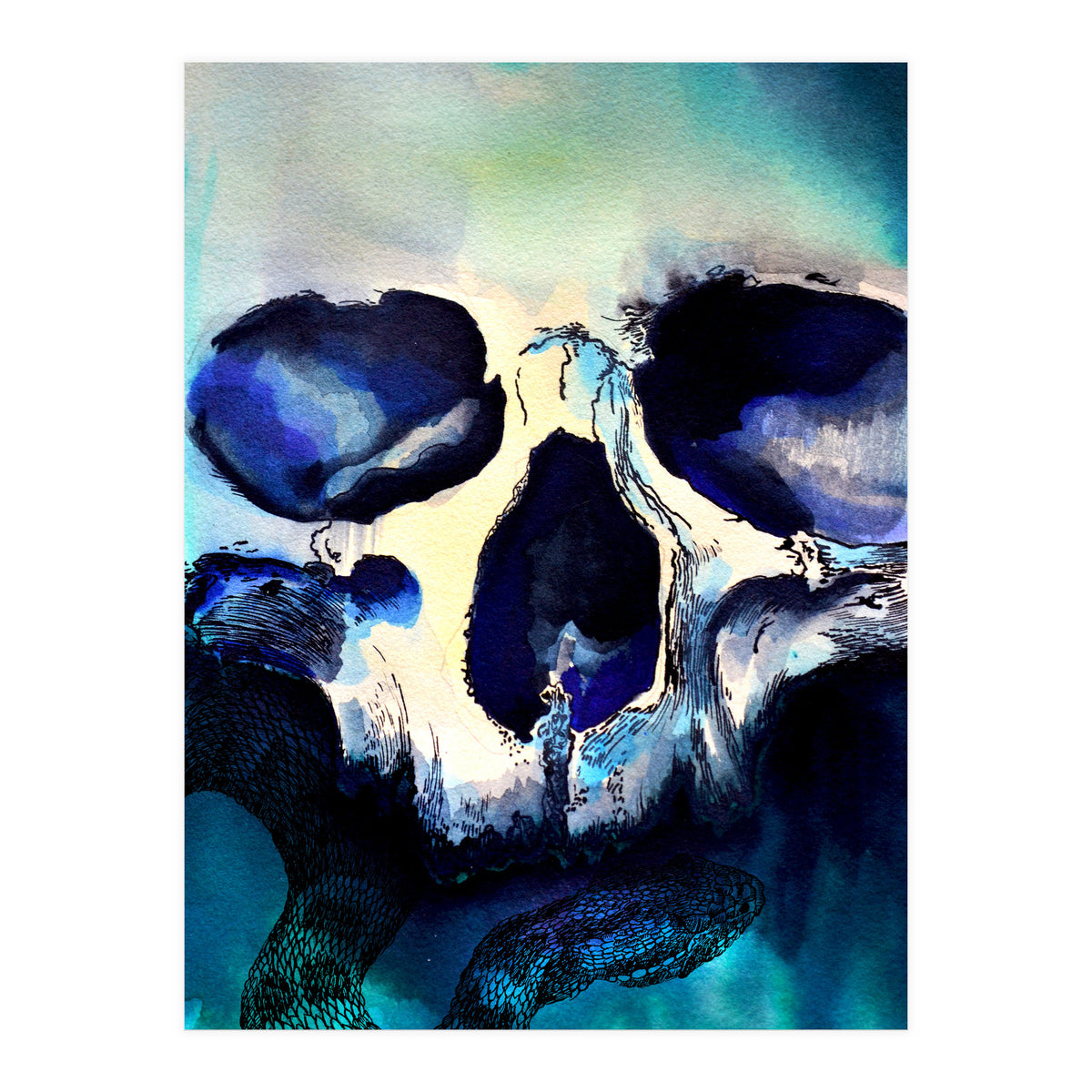 Blue Skull (Print Only)