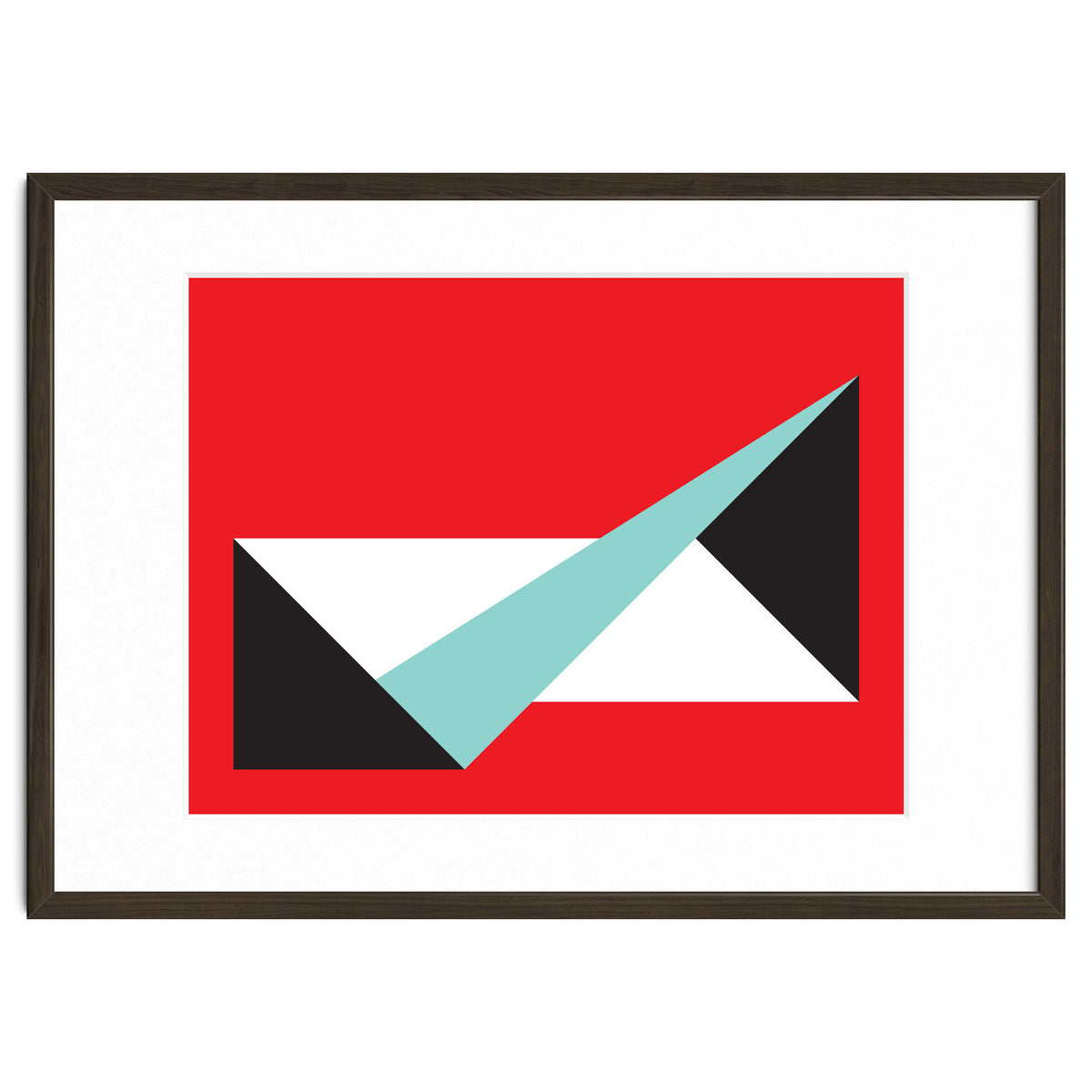 Geometric Shapes No. 49 -  teal, black & red