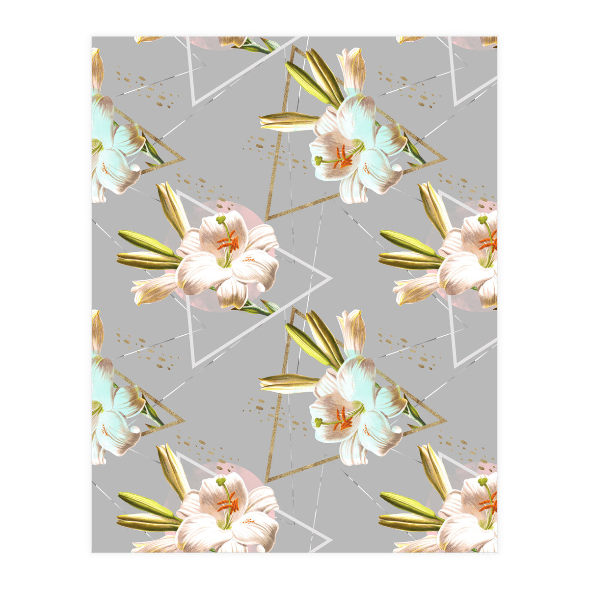 Botanical blooming with geometric 02 (Print Only)