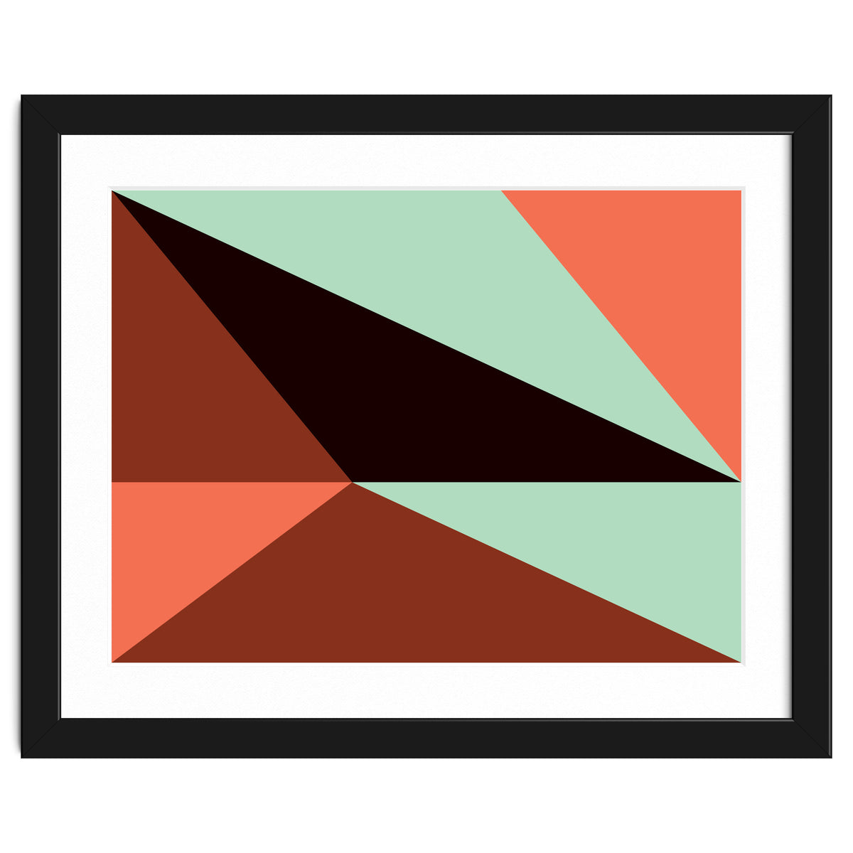 Geometric Shapes No. 17 - pink, brown, mint green & black