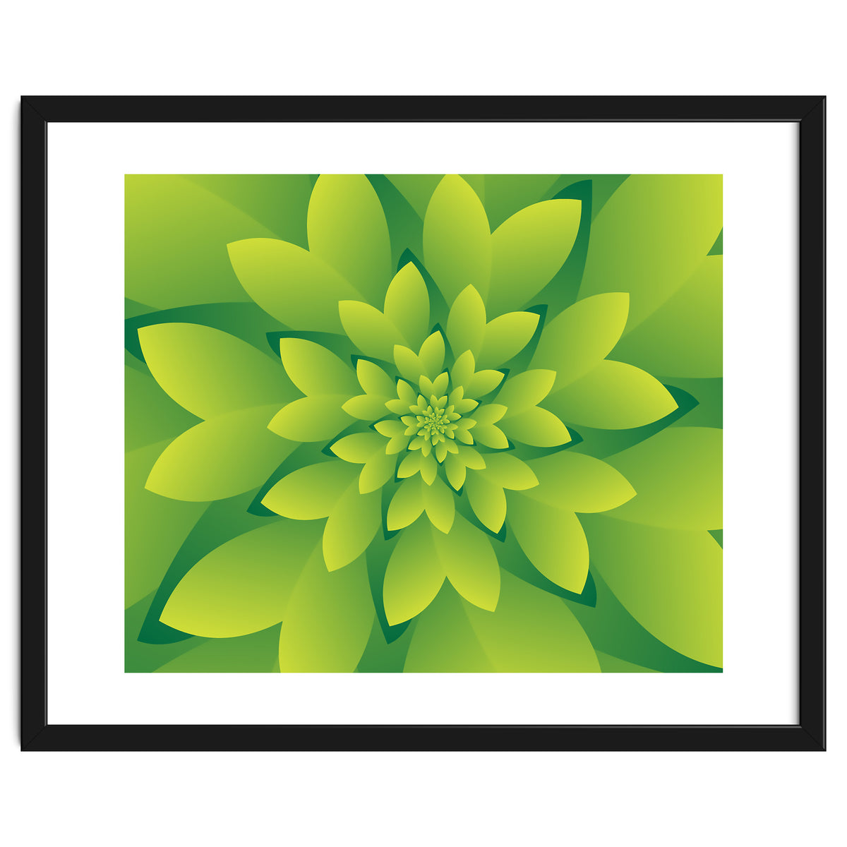 Abstract Green Floral Design 3D ART