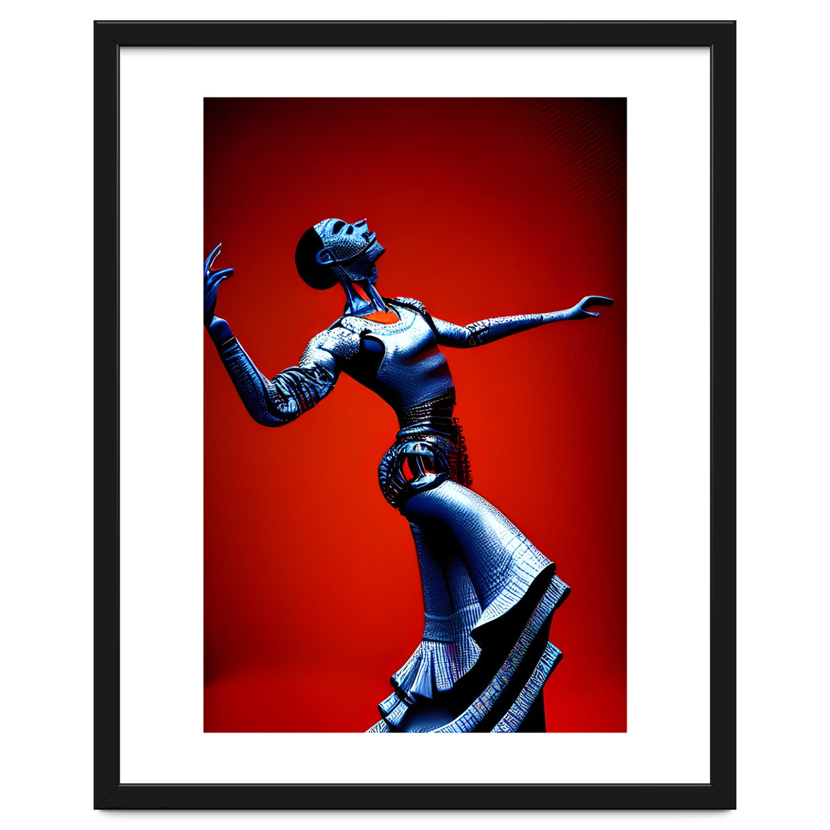 Robot Cyborg passionately dancing Flamenco