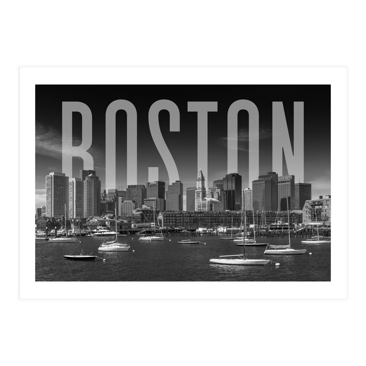 BOSTON Skyline | Monochrome (Print Only)