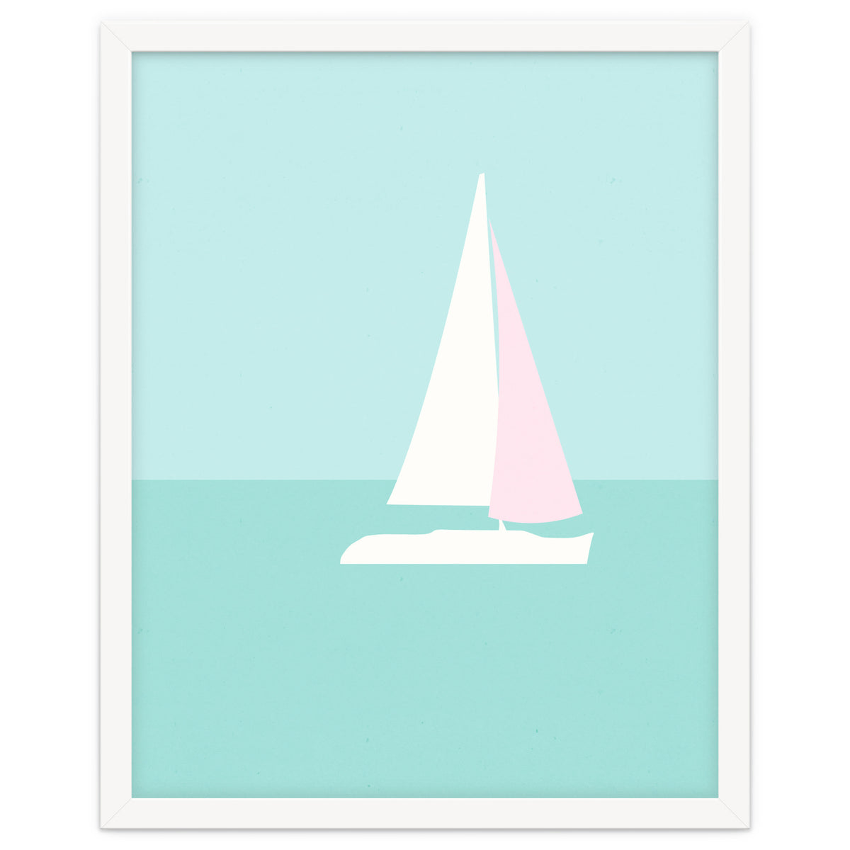 Minimal Sailboat - Turquoise Coast