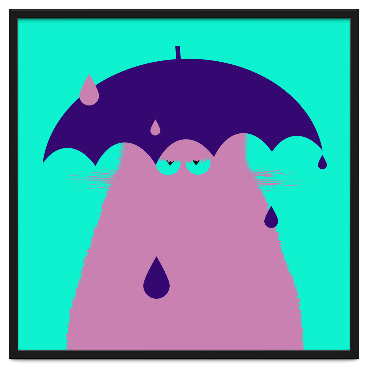 Lilac Cat With Umbrella