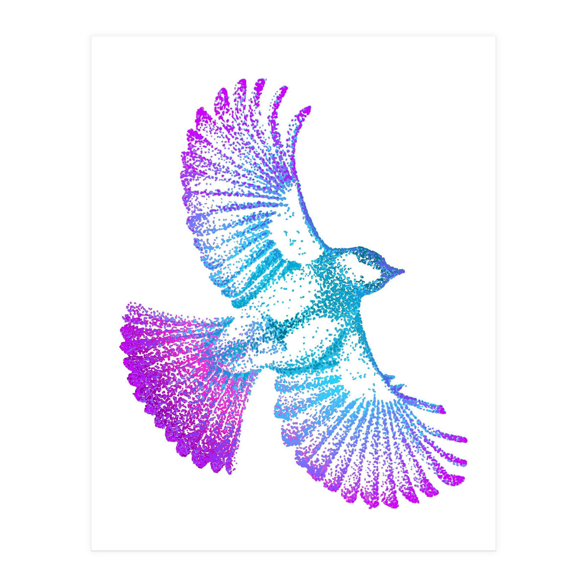 Flying Bird in Electric Blue (Print Only)