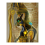 Ancient Egyptian Cat Goddess Bastet AI Art (Print Only) thumbnail