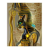 Ancient Egyptian Cat Goddess Bastet AI Art (Print Only)