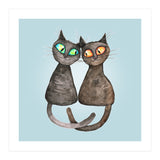 Two cute loving cats (Print Only) thumbnail