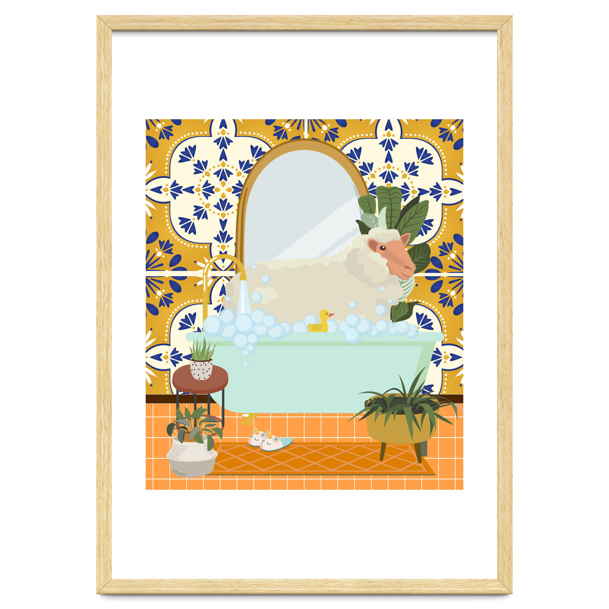 Sheep Bathing in Moroccan Style Bathroom