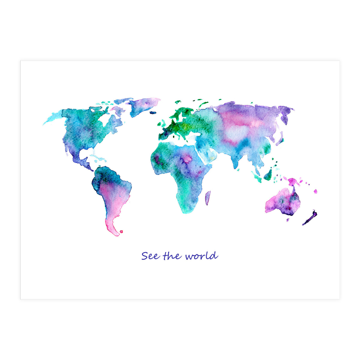 See the world || watercolor (Print Only)