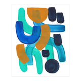 Fun Colorful Blue Turquoise Shape Yellow Accent (Print Only) thumbnail