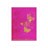 Yellow Butterflies on Pink (Print Only) thumbnail