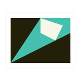Geometric Shapes No. 72 - turquoise, white & black (Print Only) thumbnail