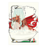 Welsh Dragon in the Bath, Funny Bathroom Humour, Wales, Britain, United Kingdom  (Print Only) thumbnail