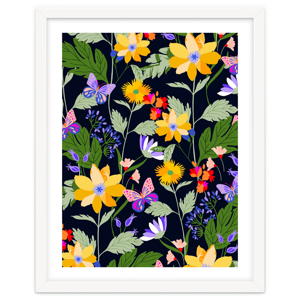 Flowers and butterflies