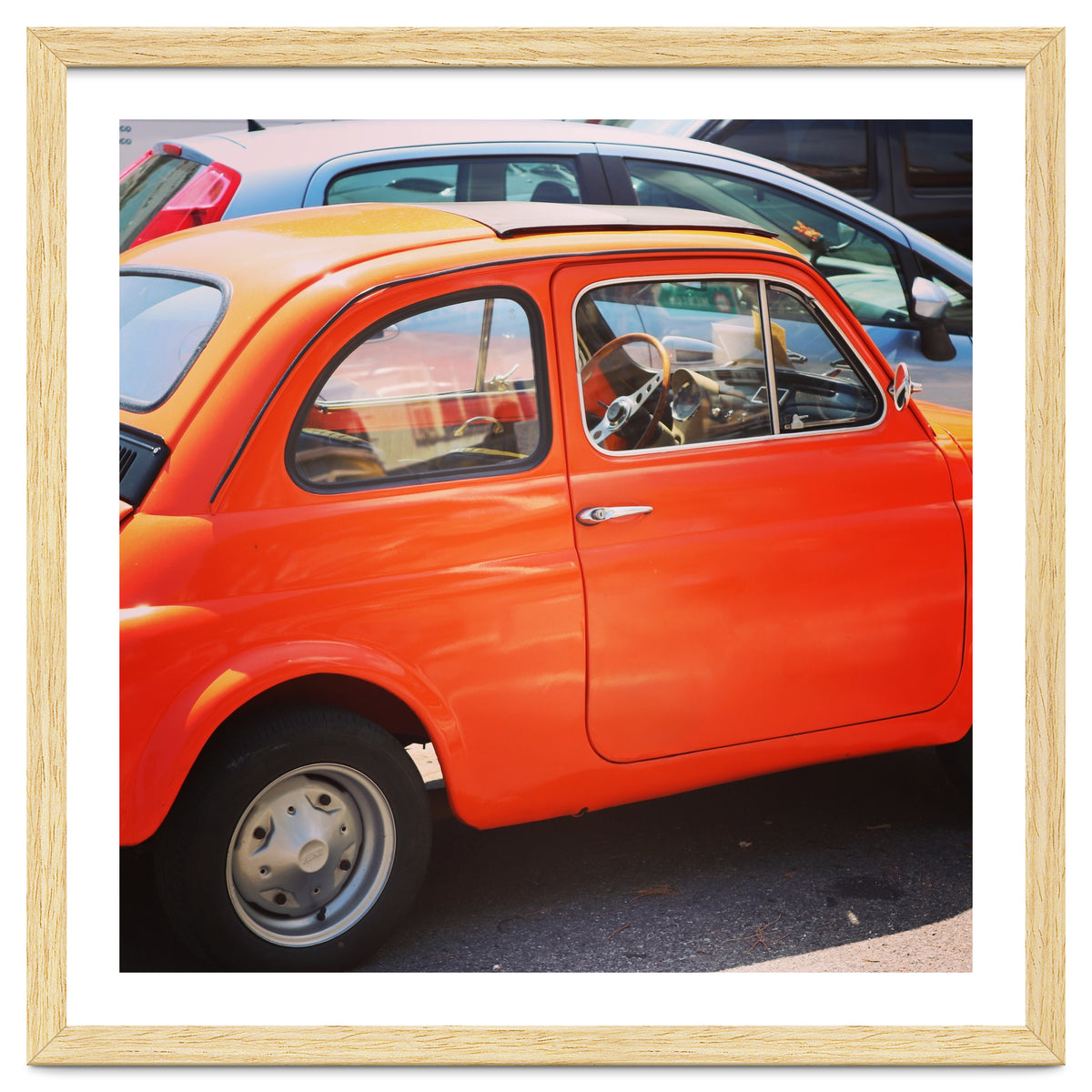 Classic orange Fiat 500
