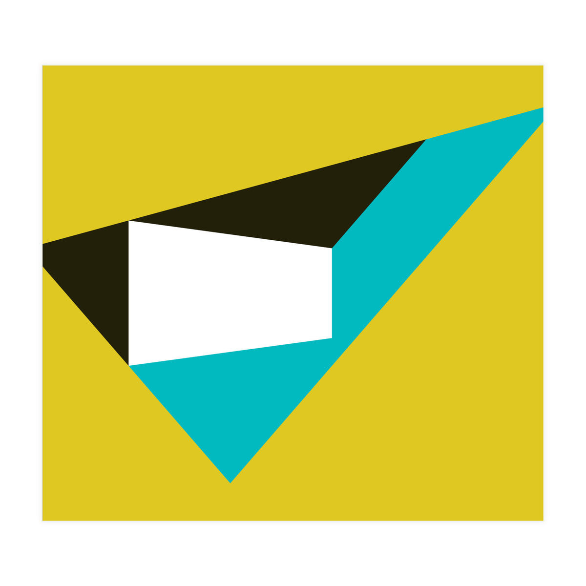 Geometric Shapes No. 39 - mustard & turquoise (Print Only)