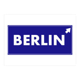 Let`s go to Berlin, Germany! Blue road sign (Print Only) thumbnail