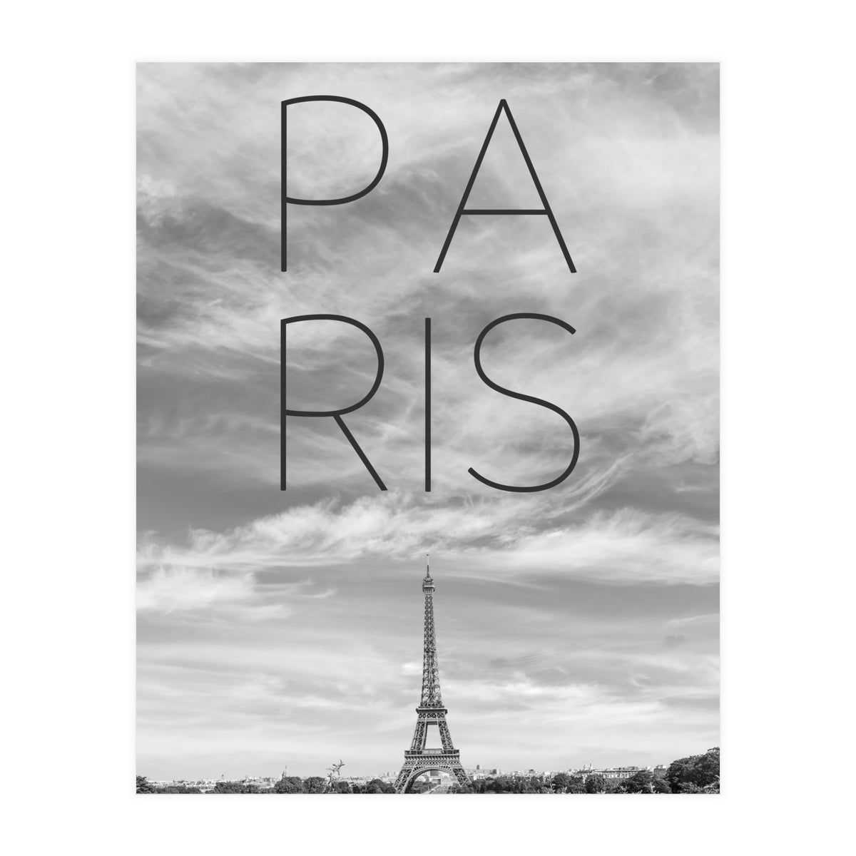 PARIS Eiffel Tower | Text & Skyline (Print Only)