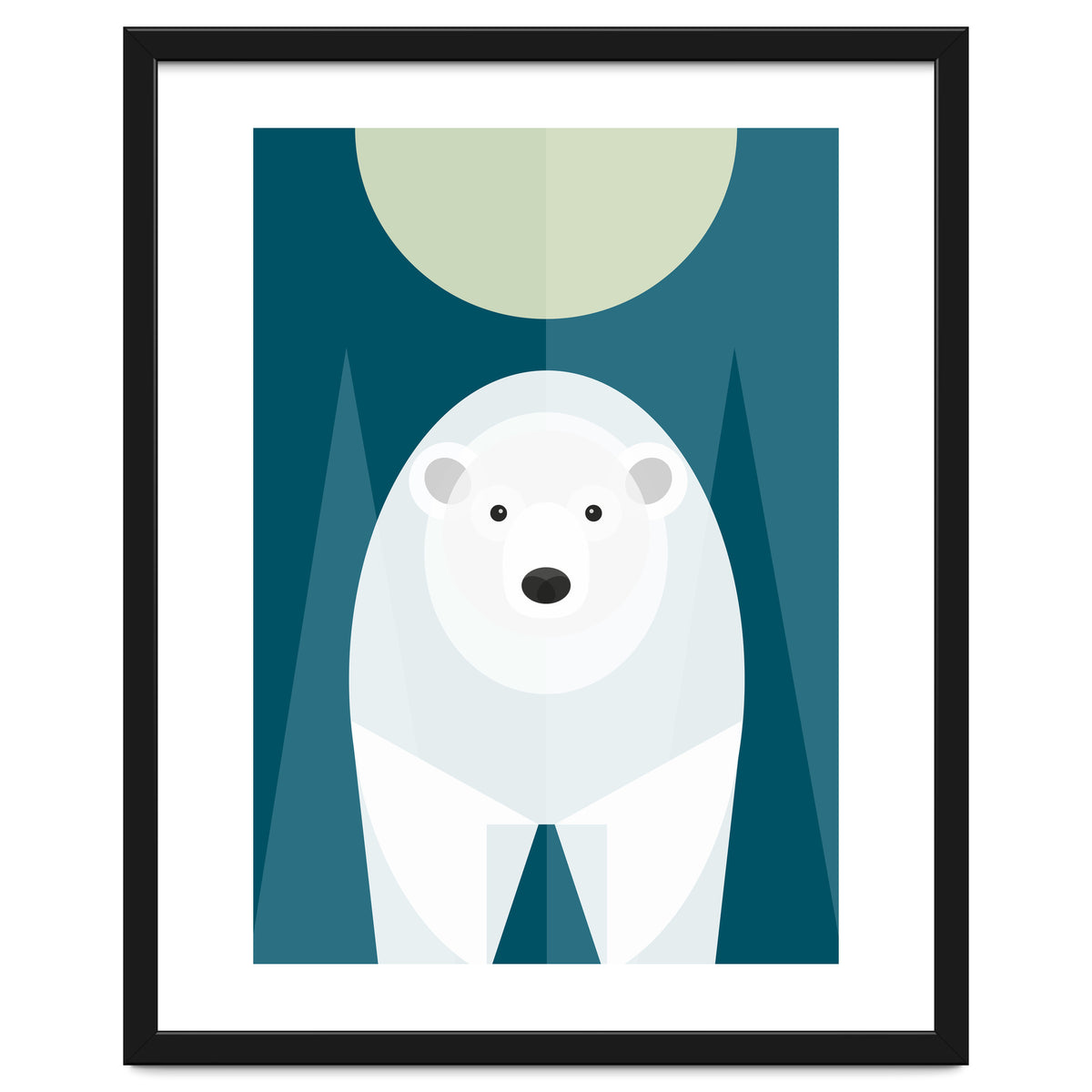 Mid Century Geometric Polar Bear