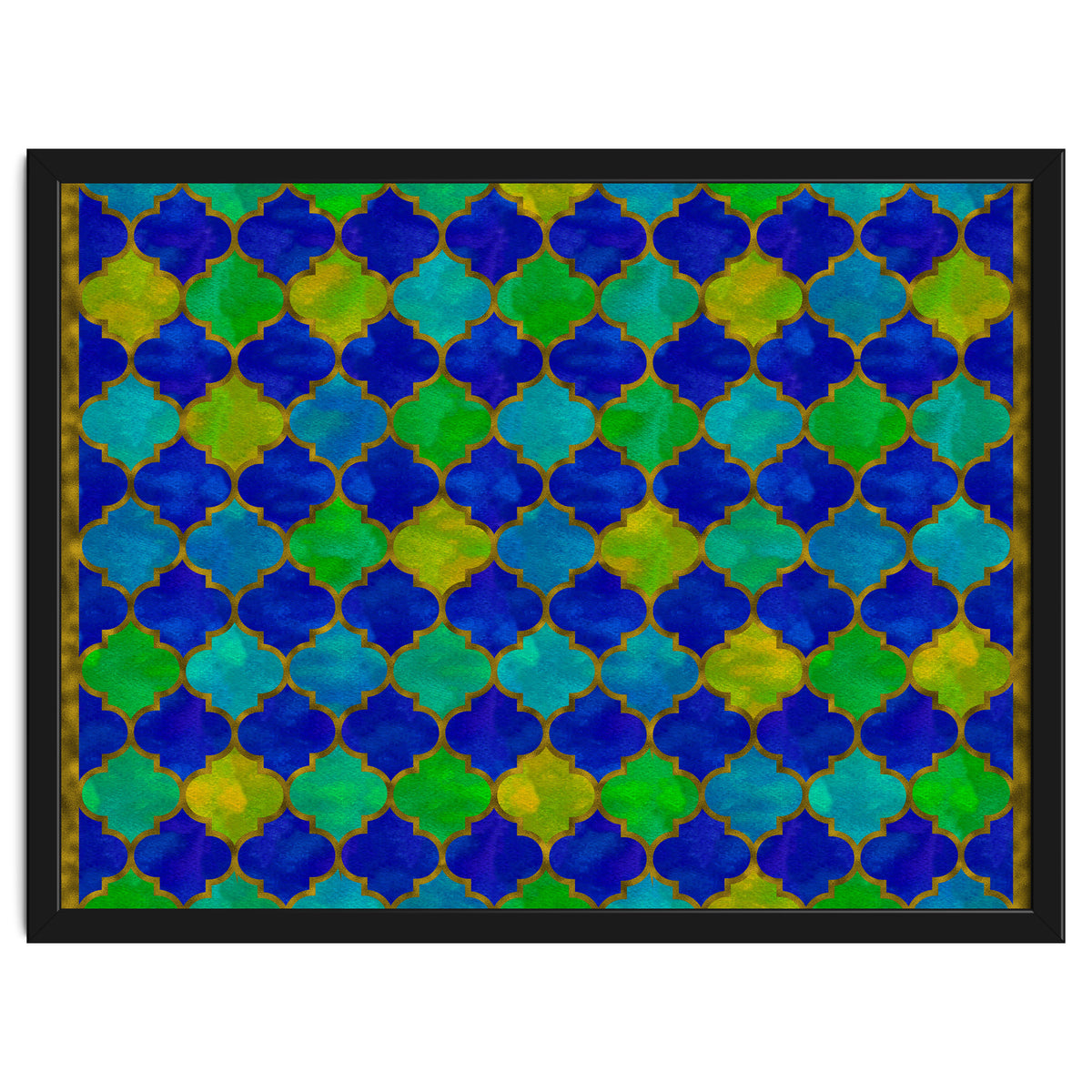Ocean Breeze - Watercolor Moroccan Lattice
