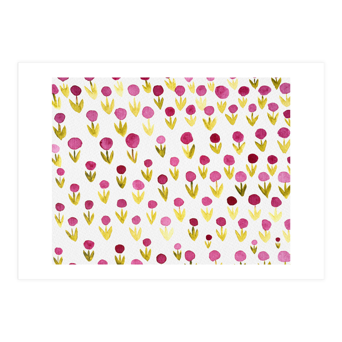 Small abstract watercolor flowers (Print Only)