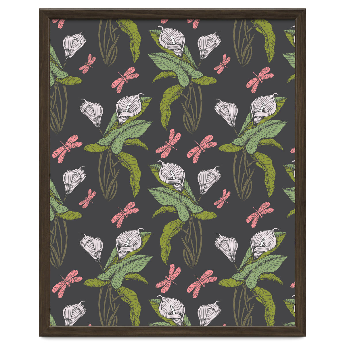 Hand drawn floral dark - 03