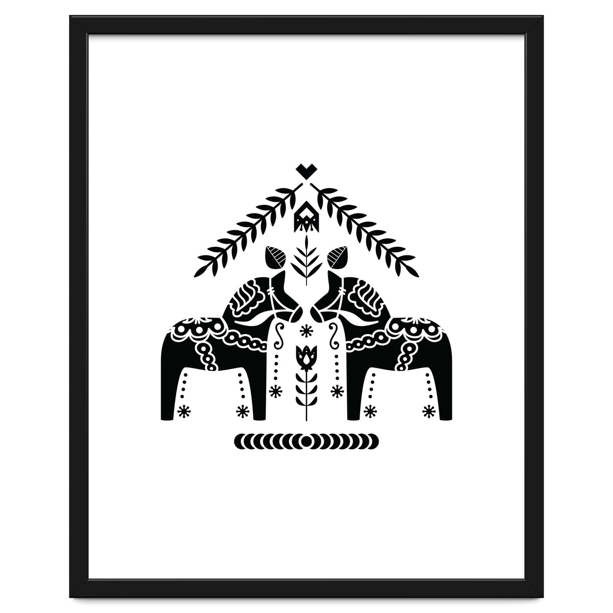 Swedish Dala Horse Folk Pattern