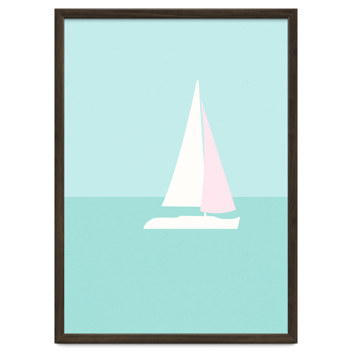 Minimal Sailboat - Turquoise Coast