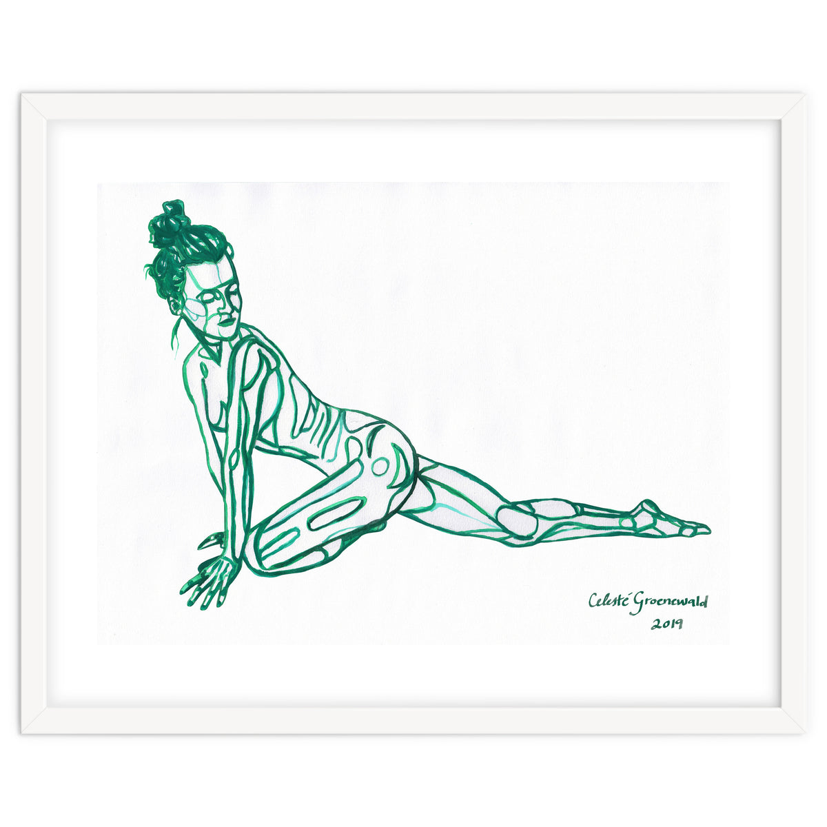 Pigeon Pose in Green