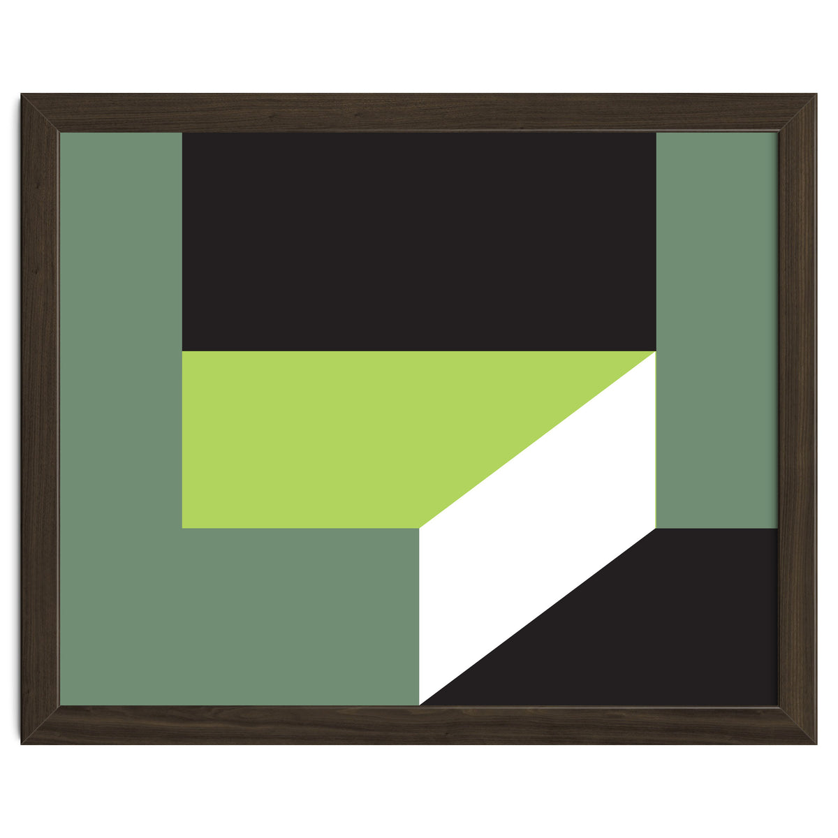 Geometric Shapes No. 83 - lime & grey