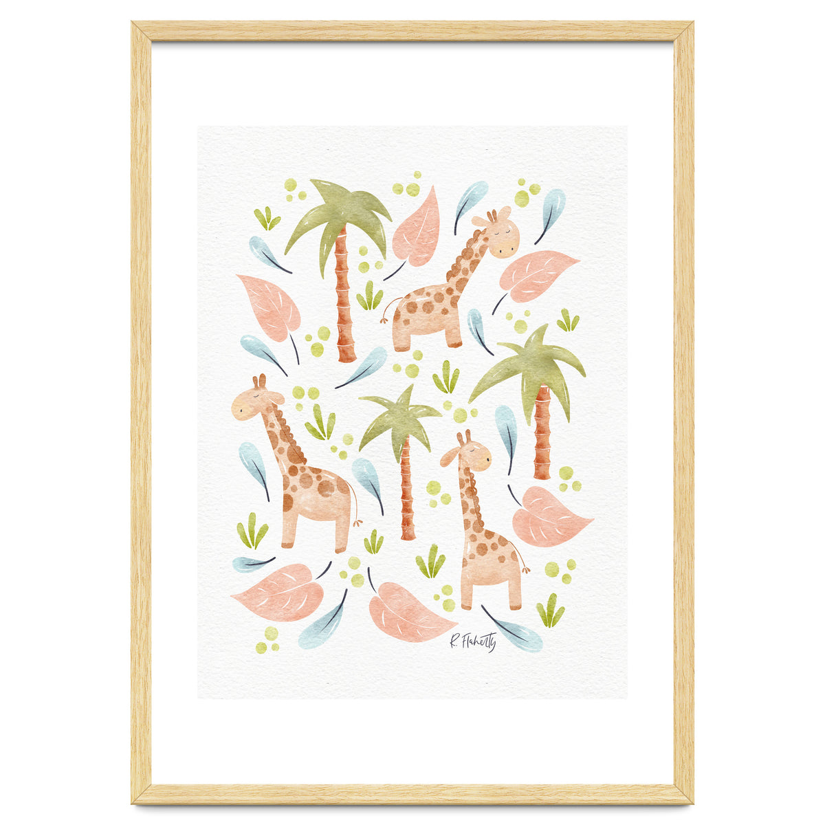 Jungle Giraffes | Pastel