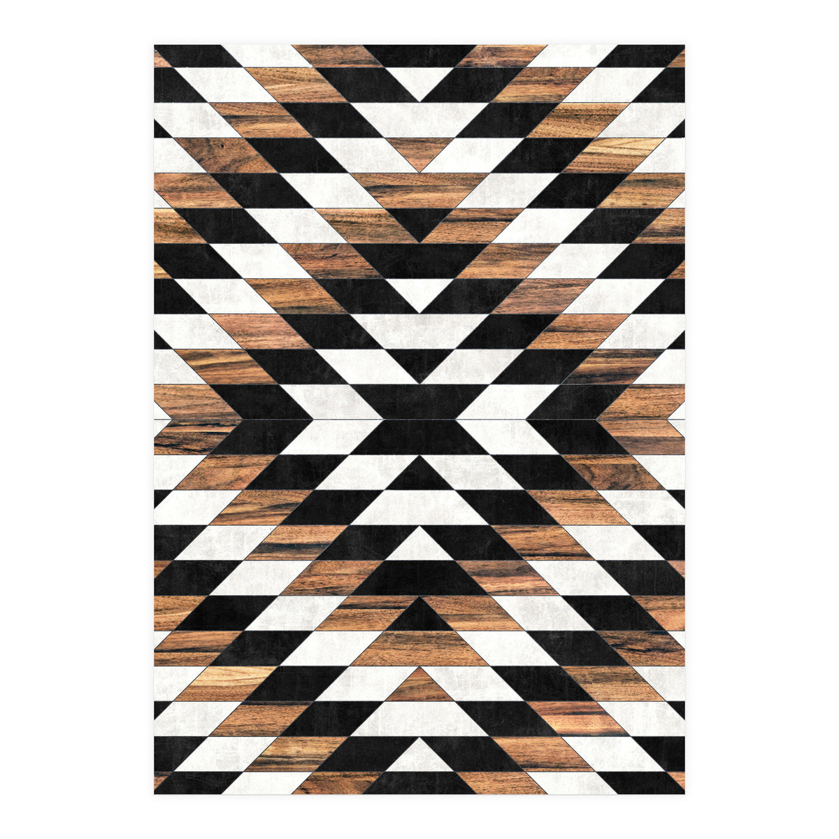Urban Tribal Pattern No.13 - Aztec - Concrete and Wood (Print Only)