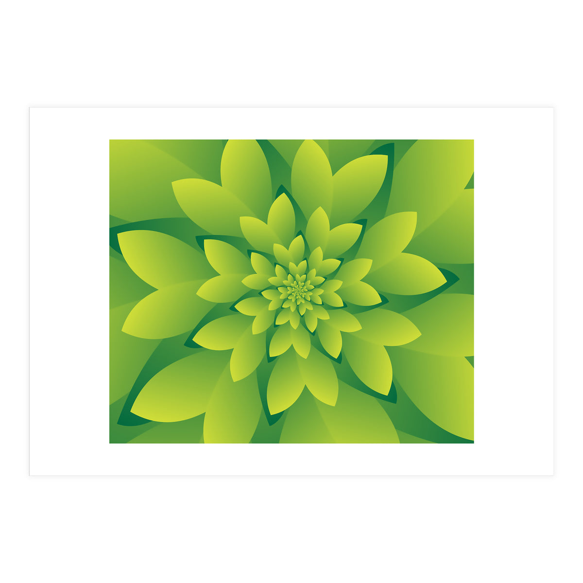 Abstract Green Floral Design 3D ART (Print Only)