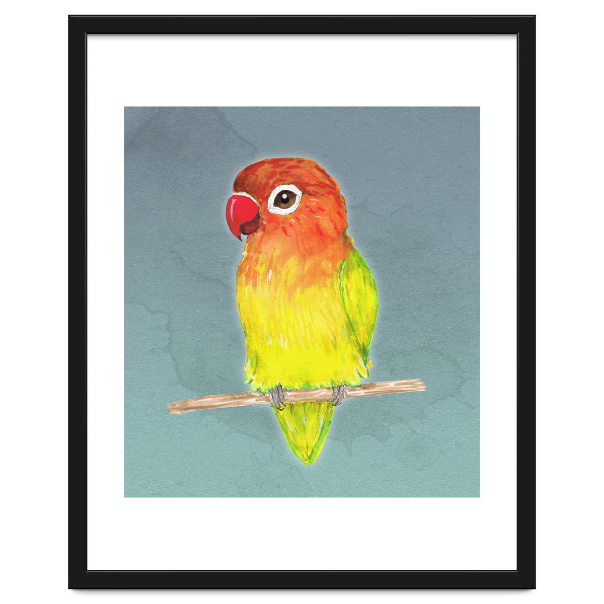 Cute yellow Fischer's lovebird